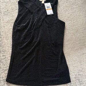 Michael Kors Black Sparkle Sleeveless Top